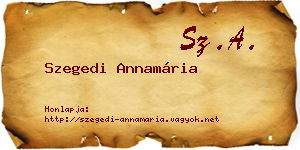 Szegedi Annamária névjegykártya